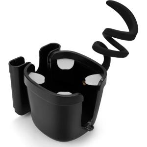 imageAccmor Stroller Cup Holder with Tray Universal Cup Holder Bike Bottle Holder 360 Rotatable Large Caliber Drinks Holder for Stroller Bike Wheelchair WalkerSilicone ArmCup Phone Holder