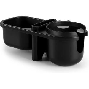 imageAccmor Stroller Cup Holder with Tray Universal Cup Holder Bike Bottle Holder 360 Rotatable Large Caliber Drinks Holder for Stroller Bike Wheelchair WalkerTray3 in1Black