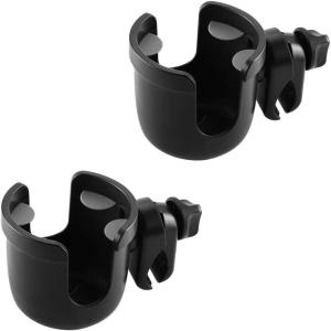 imageAccmor Stroller Cup Holder with Tray Universal Cup Holder Bike Bottle Holder 360 Rotatable Large Caliber Drinks Holder for Stroller Bike Wheelchair WalkerCup Holder2pc