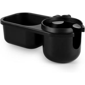 imageAccmor Stroller Cup Holder with Tray Universal Cup Holder Bike Bottle Holder 360 Rotatable Large Caliber Drinks Holder for Stroller Bike Wheelchair WalkerTray2 in1Black