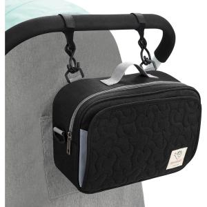 imageAccmor Stroller Organizer Universal Stroller Organizer with Insulated Cup Holder Pocket Dual Purpose Large Capacity Stroller Bag Caddy Stroller Accessories Fits for Uppababy Doona Nuna StrollersBlack