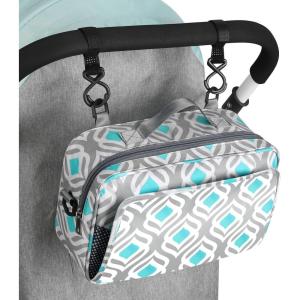 imageAccmor Stroller Organizer Universal Stroller Organizer with Insulated Cup Holder Pocket Dual Purpose Large Capacity Stroller Bag Caddy Stroller Accessories Fits for Uppababy Doona Nuna StrollersPlume