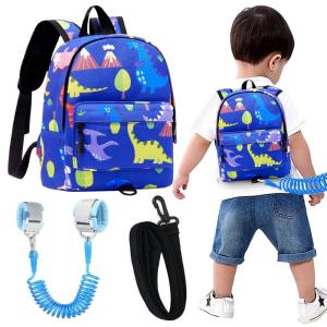 imageAccmor Toddler Backpack Leash with Anti Lost Wrist Link Cute Mini Child Walking Harnesses Keep Kids Close Back Pack Rope Tether Rein for Baby Boys BlueExcavatorBlueDino  Blue Link
