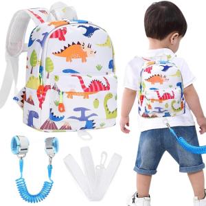imageAccmor Toddler Backpack Leash with Anti Lost Wrist Link Cute Mini Child Walking Harnesses Keep Kids Close Back Pack Rope Tether Rein for Baby Boys BlueExcavatorWhiteDino  Blue Link