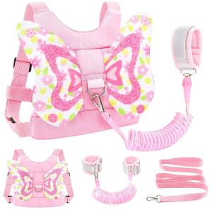imageAccmor Toddler Harness Leash  Anti Lost Wrist Link Kids Butterfly Harnesses With Children Leashes Cute Baby Leash Walking Assistant Wristband Strap Tether for Girls Outdoor PurplePinkLove