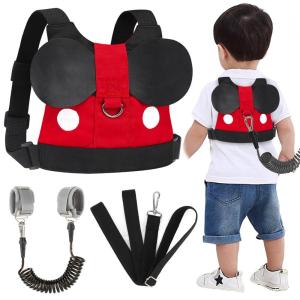 imageAccmor Toddler Leash Harness Child Harness Baby Leash  AntiLost Wrist Link Cute Kids Harness with Walking Strap Tether Belt for 15 Years Boys and Girls to Zoo or MallRedBoys Black Wrist Link