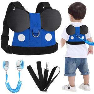 imageAccmor Toddler Leash Harness Child Harness Baby Leash  AntiLost Wrist Link Cute Kids Harness with Walking Strap Tether Belt for 15 Years Boys and Girls to Zoo or MallBlueBoys Blue Wrist Link