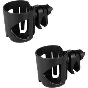 imageAccmor Universal Cup Holder Stroller Cup Holder 360 Rotatable Large Caliber Designed Bottle Holder for Stroller Bike Wheelchair Walker Scooter BlackBlack2pc