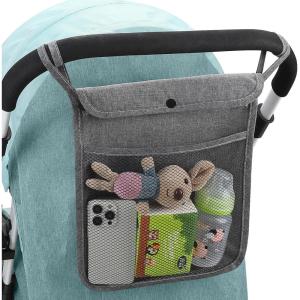 imageAccmor Universal Stroller Organizer Mesh Bag Fits for Uppababy Nuna Britax Doona Strollers NonSlip Adjustable Stroller Mesh Cargo Net Storage Caddy AccessoriesGrey