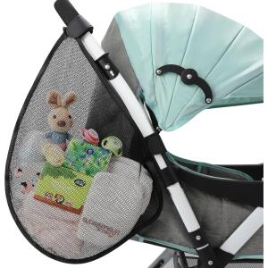 imageAccmor Universal Stroller Organizer Side Sling Stroller Organizer Mesh Cargo Net Stroller Storage Caddy Stroller Bag Accessories Fits for Uppababy Nuna Baby Jogger Britax Doona StrollersStyle ABlack