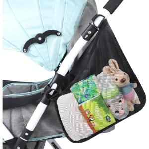 imageAccmor Universal Stroller Organizer Side Sling Stroller Organizer Mesh Cargo Net Stroller Storage Caddy Stroller Bag Accessories Fits for Uppababy Nuna Baby Jogger Britax Doona StrollersStyle BBlack