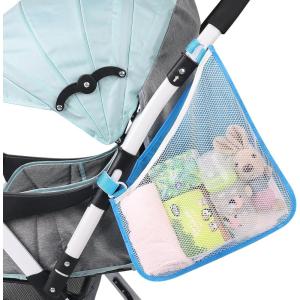 imageAccmor Universal Stroller Organizer Side Sling Stroller Organizer Mesh Cargo Net Stroller Storage Caddy Stroller Bag Accessories Fits for Uppababy Nuna Baby Jogger Britax Doona StrollersStyle BBlue