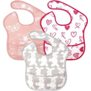 imageAccmor Waterproof Baby Bibs Bibs for Baby Girls Boys 324 Months Toddler Apron Smock Bibs for Feeding Eating3pcsbutterfly  Heartshaped  Rabbit