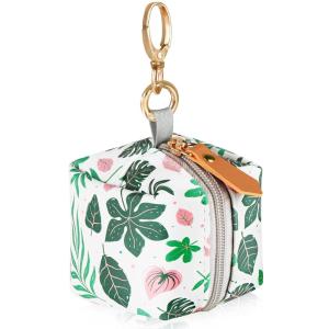 imageBaby Pacifier Case with Clip Baby Pacifier Holder Pouch Box for Diaper Bag Holds 2 Pacifiers for Travel Outdoor Activities Small Baby UtensilsGreen Leafgreen leaf