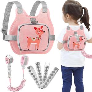 imageToddler Harness Leash  Anti Lost Wrist Link Accmor Kids Harnesses Children Leashes for Girls Cute Deer Baby Walking Holder AntiLost Bracelet Strap Tether for Outdoor Keep Kids Close PinkBaby PinkDeer