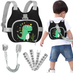 imageToddler Harness Leash  Anti Lost Wrist Link Accmor Kids Harnesses Children Leashes for Girls Cute Deer Baby Walking Holder AntiLost Bracelet Strap Tether for Outdoor Keep Kids Close PinkBlackCute Tyrannosaurus Rex