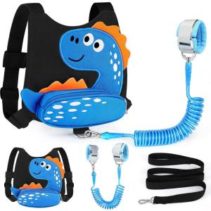 imageToddler Harness Leash with Anti Lost Wrist Link Accmor Cute Dinosaur Kids Harness Children Leash for Outdoor Travel Adorable Baby Anti Lost Leash Walking Wristband Assistant Strap Keep Babies CloseBlackBlue Spotted Brachiosaurus  Blue Link