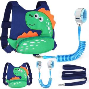 imageToddler Harness Leash with Anti Lost Wrist Link Accmor Cute Dinosaur Kids Harness Children Leash for Outdoor Travel Adorable Baby Anti Lost Leash Walking Wristband Assistant Strap Keep Babies CloseBlueGreen Spotted Brachiosaurus  Blue Link