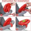 imageAccmor Stroller Steering Wheel Toy Pretend Driving Simulated Steering Wheel for Baby Stroller Shopping Carts Universal Detachable Funny Stroller Shopping Carts Toy Attachment AccessoriesRed