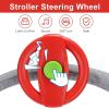 imageAccmor Stroller Steering Wheel Toy Pretend Driving Simulated Steering Wheel for Baby Stroller Shopping Carts Universal Detachable Funny Stroller Shopping Carts Toy Attachment AccessoriesRed