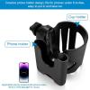 imageAccmor Universal Cup Holder Stroller Cup Holder with Phone Holder 360 Rotatable Large Caliber Designed Bottle Holder for Stroller Bike Wheelchair Walker ScooterBlackCup Phone Holder