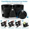imageAccmor Universal Cup Holder Stroller Cup Holder with Phone Holder 360 Rotatable Large Caliber Designed Bottle Holder for Stroller Bike Wheelchair Walker ScooterDouble Holder