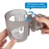 imageAccmor Universal Cup Holder Stroller Cup Holder with Phone Holder 360 Rotatable Large Caliber Designed Bottle Holder for Stroller Bike Wheelchair Walker ScooterTransparent Grey