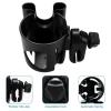 imageAccmor Universal Cup Holder Stroller Cup Holder with Phone Holder 360 Rotatable Large Caliber Designed Bottle Holder for Stroller Bike Wheelchair Walker ScooterBlackCup Phone Holder
