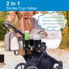 imageAccmor Universal Cup Holder Stroller Cup Holder with Phone Holder 360 Rotatable Large Caliber Designed Bottle Holder for Stroller Bike Wheelchair Walker ScooterDouble Holder