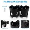 imageAccmor Universal Cup Holder Stroller Cup Holder with Phone Holder 360 Rotatable Large Caliber Designed Bottle Holder for Stroller Bike Wheelchair Walker ScooterDouble Holder