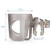 imageAccmor Universal Cup Holder Stroller Cup Holder with Phone Holder 360 Rotatable Large Caliber Designed Bottle Holder for Stroller Bike Wheelchair Walker ScooterTransparent Grey