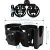 imageAccmor Universal Cup Holder Stroller Cup Holder with Phone Holder 360 Rotatable Large Caliber Designed Bottle Holder for Stroller Bike Wheelchair Walker ScooterDouble HolderPhone Holder