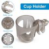 imageAccmor Universal Cup Holder Stroller Cup Holder with Phone Holder 360 Rotatable Large Caliber Designed Bottle Holder for Stroller Bike Wheelchair Walker ScooterTransparent Grey