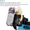 imageAccmor Universal Cup Holder Stroller Cup Holder with Phone Holder360 Degrees Universal Rotation Drink Holder