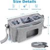 imageAccmor Universal Stroller Organizer with Insulated Cup Holder and Shoulder Strap Stroller Bag Caddy Organizer Stroller Accessories for Uppababy Baby Jogger Nuna Doona Britax StrollersGrey