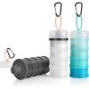 imageAccmor 2 Pcs Protein Powder Container to Go with Funnels Stand 4 Compartments Stackable Protein Powder Dispenser for Workout Fitness Travel3pcBlue Transparent Grey