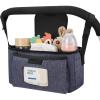 imageAccmor Universal Stroller Organizer with Insulated Cup Holder and Shoulder Strap Stroller Bag Caddy Organizer Stroller Accessories for Uppababy Baby Jogger Nuna Doona Britax StrollersBlue