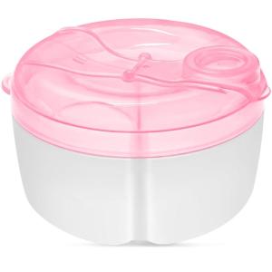 imageAccmor Baby Formula Dispenser On The Go Formula Container to Go NonSpill Rotating ThreeCompartment Formula Dispenser and Snack Storage Container for Infant Toddler TravelingPink