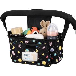 imageAccmor Universal Stroller Organizer with Insulated Cup Holder and Shoulder Strap Stroller Bag Caddy Organizer Stroller Accessories for Uppababy Baby Jogger Nuna Doona Britax StrollersSpace