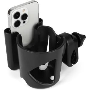 imageAccmor Universal Walker Cup Holder Wheelchair Cup Holder with Phone Holder 360 Rotatable Bottle Holder for Wheelchair Walker Rollator Mobility ScooterCup Holder with phone holder