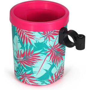 imageAccmor Bike Cup Holder Bike Water Bottle Holders Universal Bar Drink Cup Can Holder for Bicycles Motorcycles Scooters BlackPink Leaf