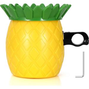 imageAccmor Bike Cup Holder Bike Water Bottle Holders Universal Bar Drink Cup Can Holder for Bicycles Motorcycles Scooters BlackYellow Pineapple