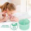 imageAccmor Formula Dispenser On The Go NonSpill Rotating FourCompartment Formula Container to Go Milk Powder Snack Storage Container for Infant Toddler Travel OutdoorYellow Green 2 PackGreen