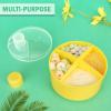 imageAccmor Formula Dispenser On The Go NonSpill Rotating FourCompartment Formula Container to Go Milk Powder Snack Storage Container for Infant Toddler Travel OutdoorYellow Green 2 PackYellow