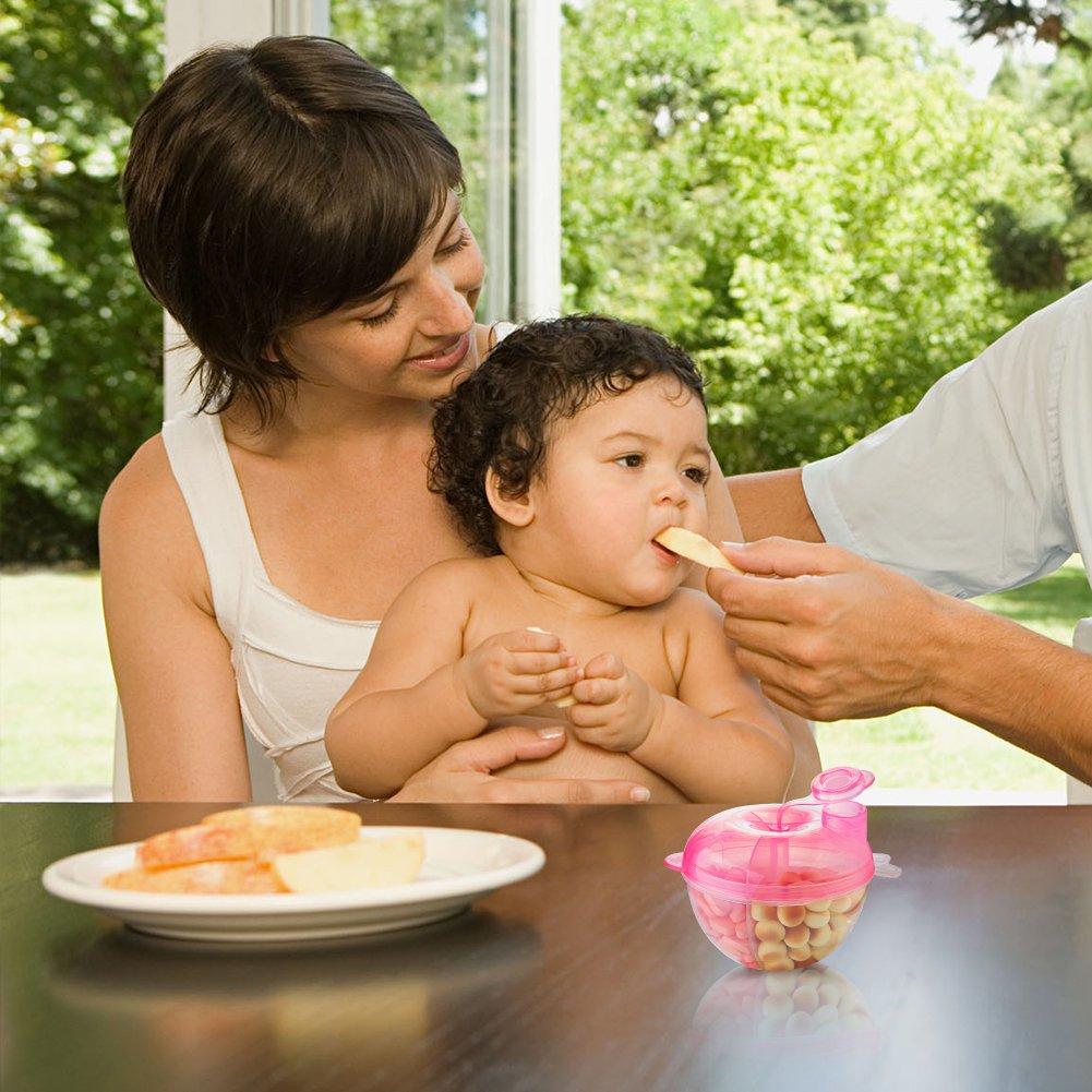 imageAccmor Baby Formula Dispenser for OnTheGo Feedings ThreeCompartment NonSpill Formula Container to Go Snack Milk Powder Dispenser for Traveling with Infant Toddler Pink 2 PackPink