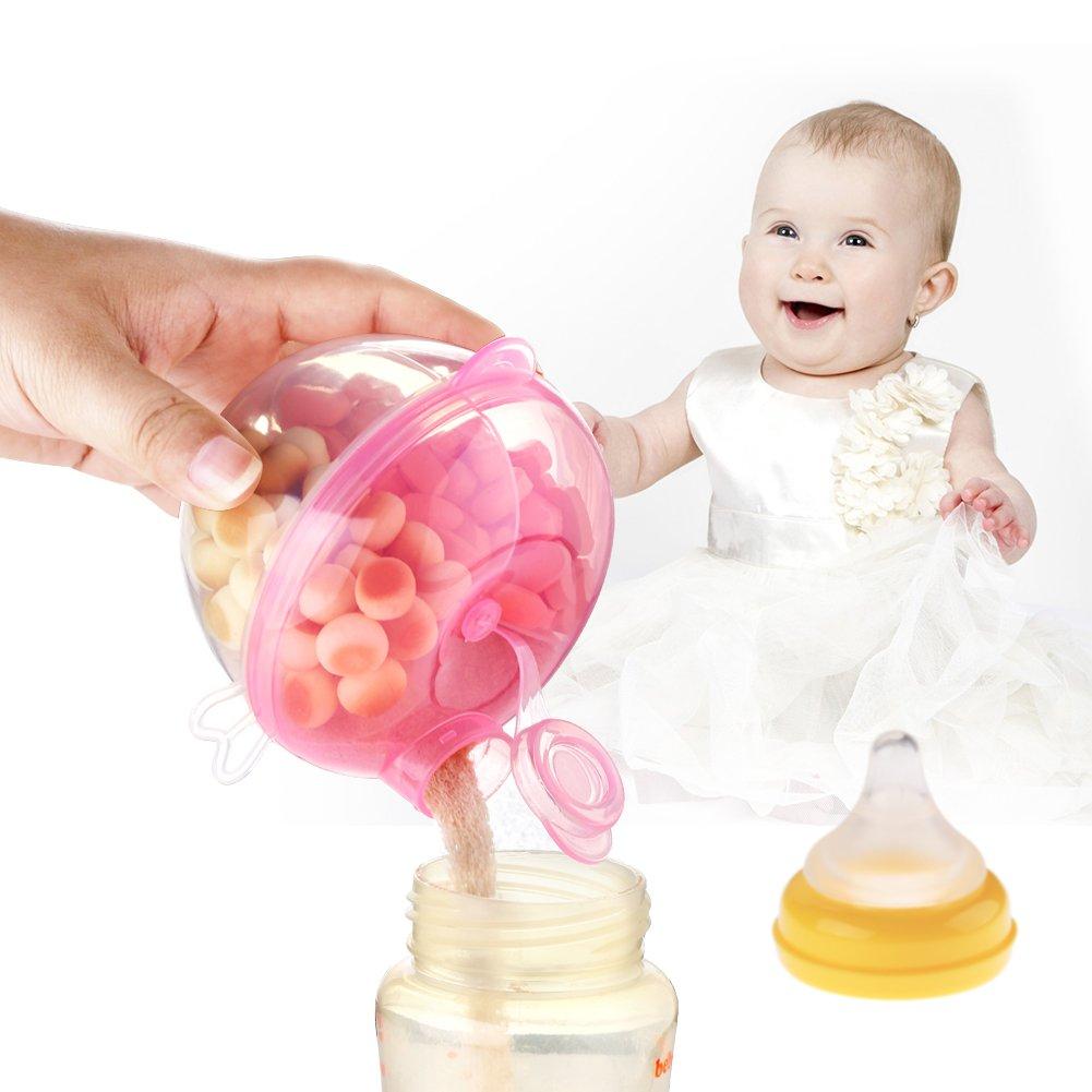 imageAccmor Baby Formula Dispenser for OnTheGo Feedings ThreeCompartment NonSpill Formula Container to Go Snack Milk Powder Dispenser for Traveling with Infant Toddler Pink 2 PackPink