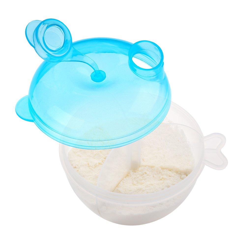 imageAccmor Baby Formula Dispenser for OnTheGo Feedings ThreeCompartment NonSpill Formula Container to Go Snack Milk Powder Dispenser for Traveling with Infant Toddler Pink 2 PackBlue
