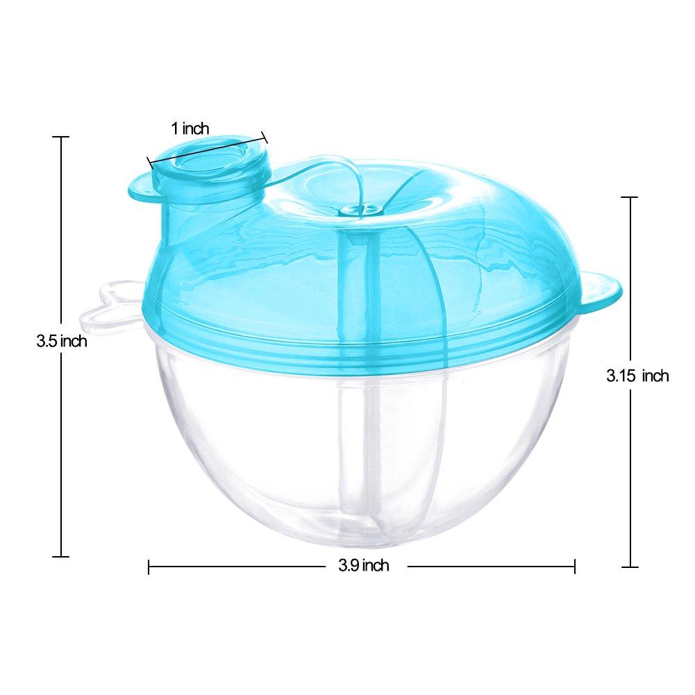 imageAccmor Baby Formula Dispenser for OnTheGo Feedings ThreeCompartment NonSpill Formula Container to Go Snack Milk Powder Dispenser for Traveling with Infant Toddler Pink 2 PackBlue