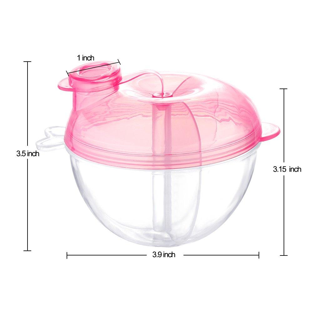imageAccmor Baby Formula Dispenser for OnTheGo Feedings ThreeCompartment NonSpill Formula Container to Go Snack Milk Powder Dispenser for Traveling with Infant Toddler Pink 2 PackPink