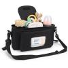imageAccmor Universal Stroller Organizer with Insulated Cup Holder and Shoulder Strap Stroller Caddy Bag Stroller Cup Holder Attachment for Uppababy Baby Jogger Britax Strollers BlackBlack